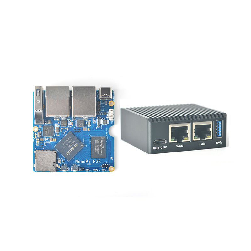 NanoPi R3S Mini Router RK3566 OpenWRT 2GB LPDDR4X RAM 32GB EMMC Dual-Gbps Ethernet Development Board for Smart Home