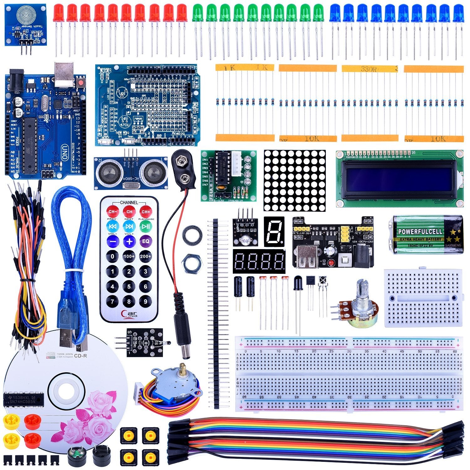  Arduino Uno 3 Ultimate Starter Kit Includes 12 Circuit Learning  Guide : Electronics