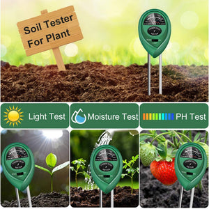 3 In 1 gardening plant flowerpot tester soil moisture meter PH Meter illuminance meter