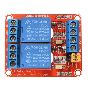 12V 2 Channel 4 Road Relay Module with Optocoupler Isolation Supports High and Low Trigger