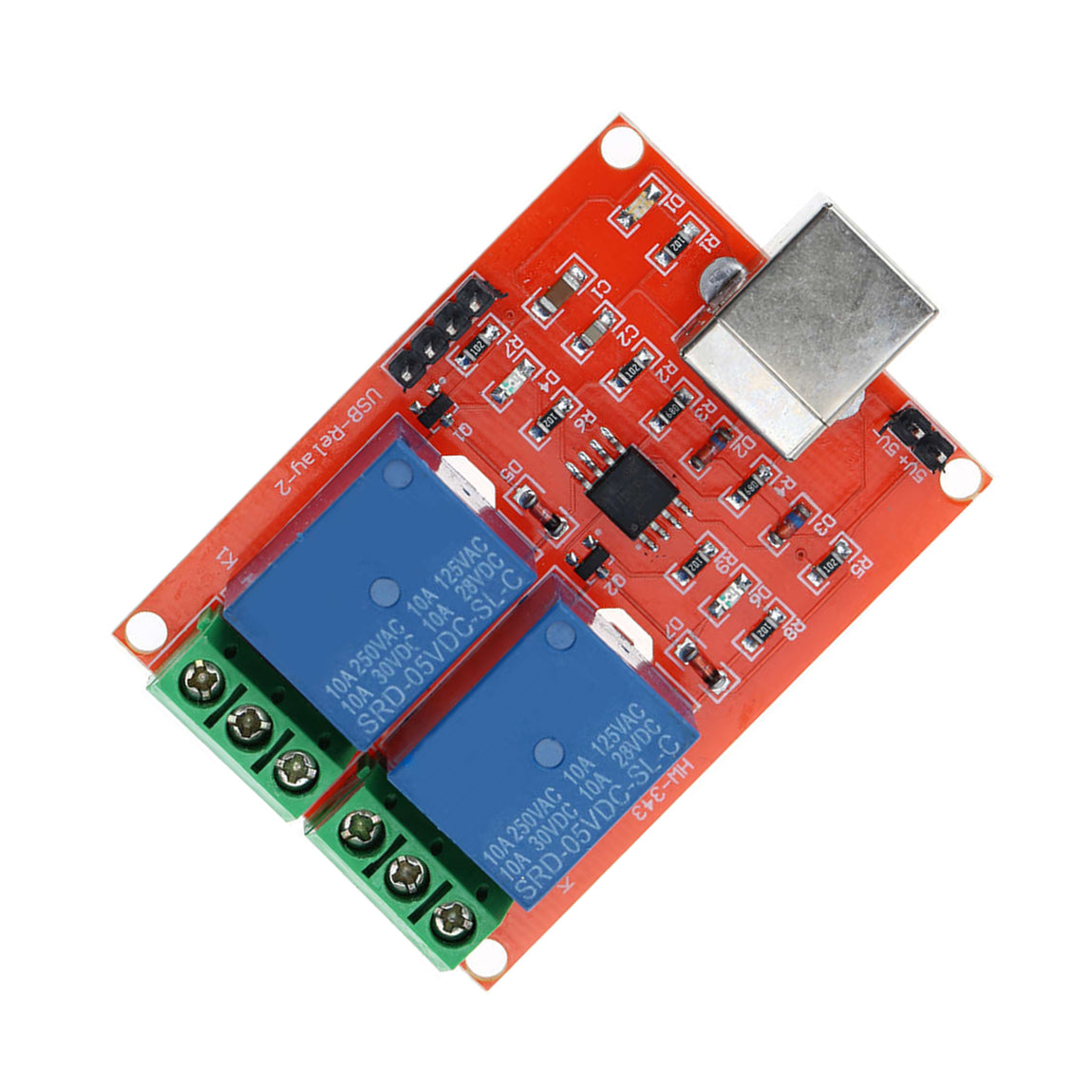 5V DC 2 Channel USB Relay Module Programmable Computer Control For Sma ...