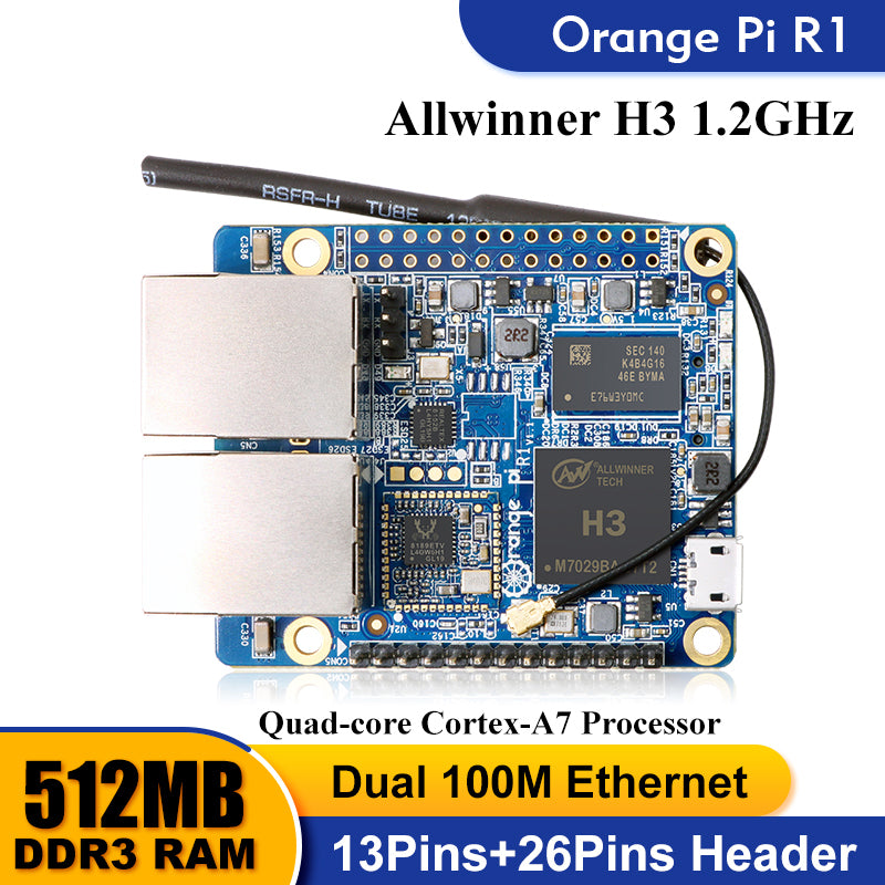 Orange Pi R1 Single Board Computer 512MB RAM Allwinner H3 Wifi Demo Board Support Android 4.4 Ubuntu Debian OS Development Board