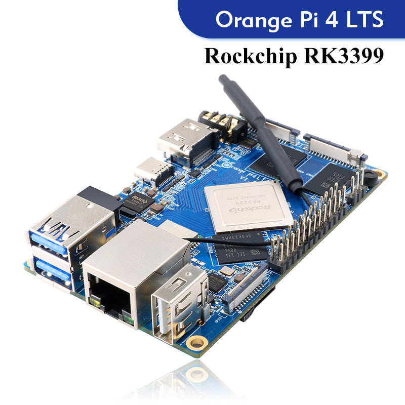 Orange Pi 4 Lts Single Board Computer 4GB RAM 16GB EMMC Wifi BT5.0 Demo Board Support Android Ubuntu Debian OS Development Board