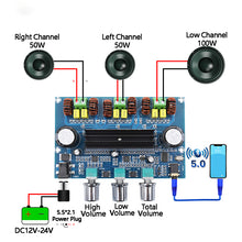 XH-A305 Bluetooth digital power amplifier board TPA3116 Bluetooth 5.0 amplifier board 2.1 channel high power DIY